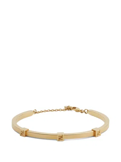 Fendi Forever Logo Rigid Bracelet In Gold