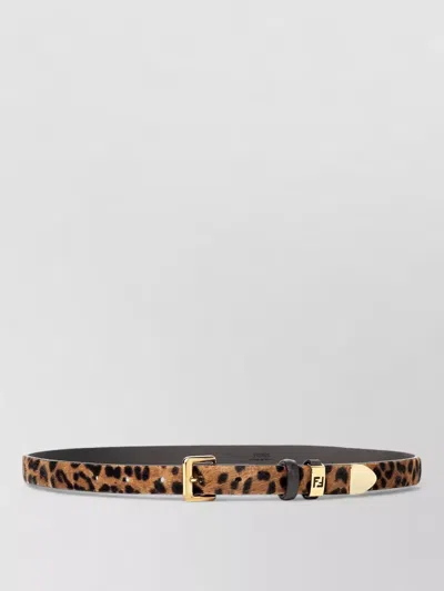 Fendi Forever Logo Slim Calfskin Belt In Brown