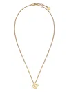 Fendi Forever Metal Necklace With Cut-out Ff Cube Pendant Accessories In Gold