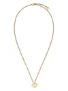 Fendi Forever Metal Necklace With Cut-out Ff Cube Pendant Accessories In Gold