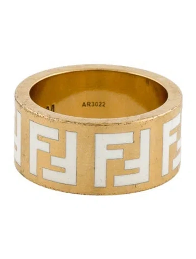 Pre-owned Fendi Forever Ring In White