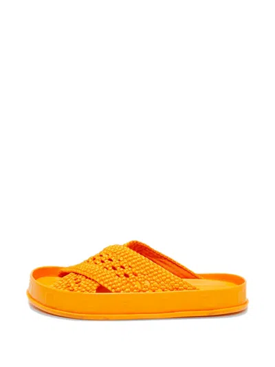 Pre-owned Fendi Forever Slides In Orange