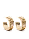Fendi Forever Small Hoop Earrings With Embossed Ff Motif Accessories In Grey