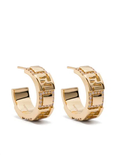 FENDI FENDI FOREVER SMALL HOOP EARRINGS WITH EMBOSSED FF MOTIF ACCESSORIES