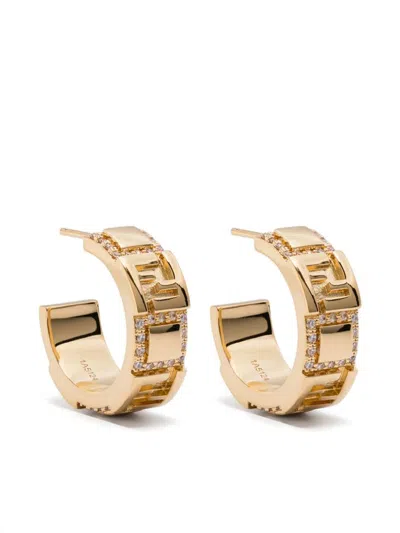 FENDI FENDI FOREVER SMALL HOOP EARRINGS WITH EMBOSSED FF MOTIF ACCESSORIES