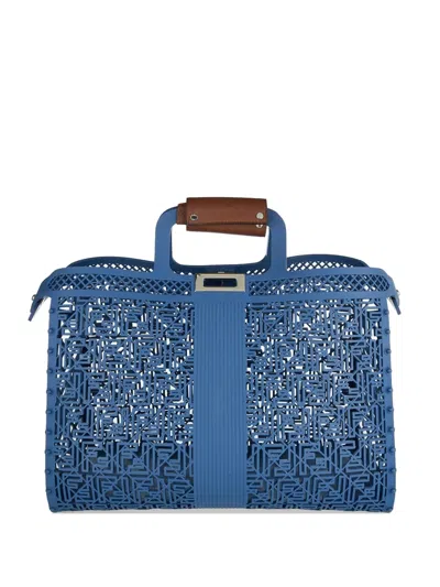 Fendi Forty8 Basket Tote Bag In Blue