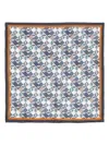 Fendi Silk Foulard With Contrast Border And Geometric Pattern In Multi