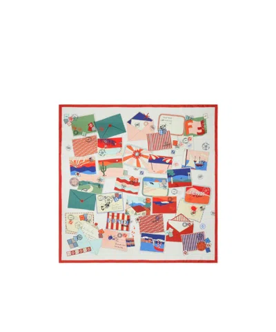 Fendi Postcard-print Silk Scarf In Neutral