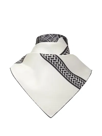 Fendi Foulard Print Silk-blend Square Scarf In Avorio