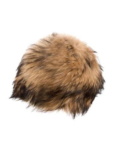 Pre-owned Fendi Fox Fur Cossak In Neutral
