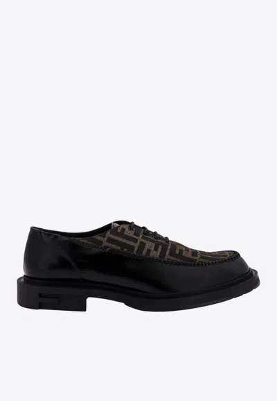 Fendi Frame Leather Derby Shoes