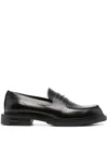 Fendi Frame Slip-on Leather Loafers In Schwarz