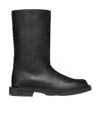 Fendi Leather Frame Boots In Black