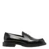 Fendi Frame Slip-on Leather Loafers In Black