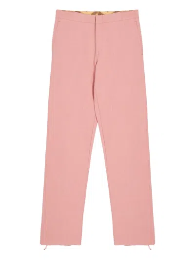 Fendi Frayed Cotton Trousers In Pink