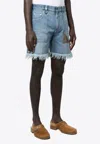 Fendi Denim Bermuda Shorts In Blue