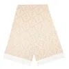Fendi Fringe End Cashmere Scarf In Beige