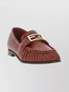 Fendi Curled Metal Detail Baguette Loafers In Red