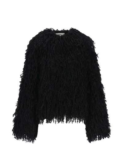 Fendi Fringed-effect Jacket In Black