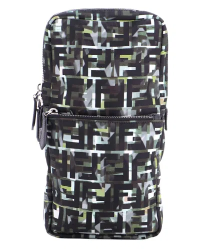 Fendi Front Pocket Sling Bag Camouflage Zucca Nylon Small (authentic Pre-  Loved) In Black