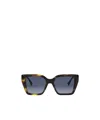 Fendi Fe40161i Ff Diamonds 52w Havana Sunglasses In Gray