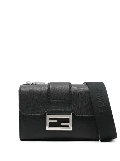 FENDI FULL-GRAIN LEATHER DOUBLE BAGUETTE BAG