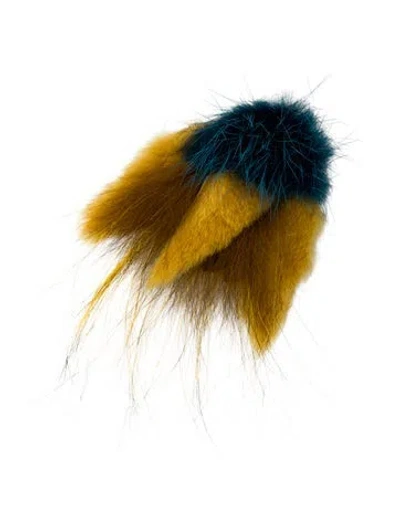 Pre-owned Fendi Fur & Leather Brooch Pin In Multi