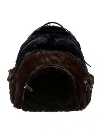 Pre-owned Fendi Fur Backpack In Black