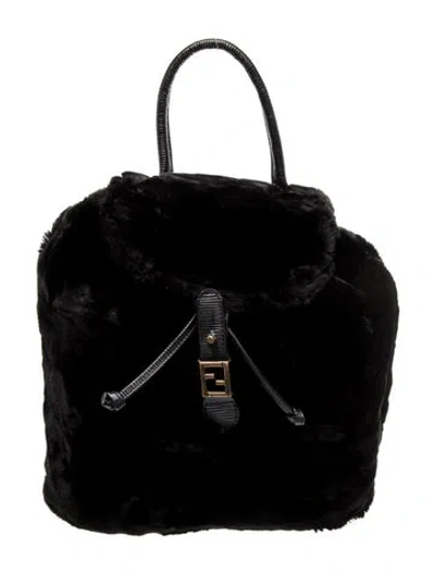 Pre-owned Fendi Fur Backpack In White