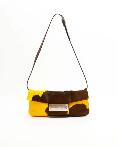 Fendi Fur Baguette Bag In Multi