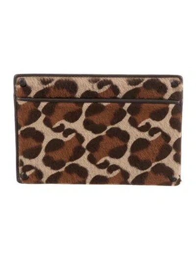 Pre-owned Fendi Fur Cosmetic Bag In Brown
