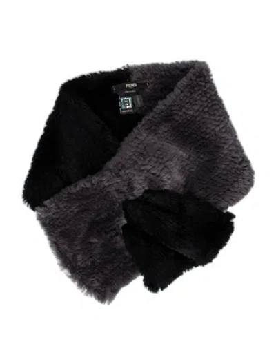 Pre-owned Fendi Fur Scarf In Black