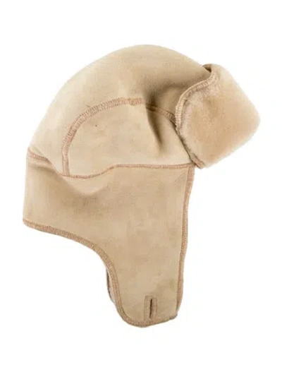 Pre-owned Fendi Fur Trim Hat In Neutral