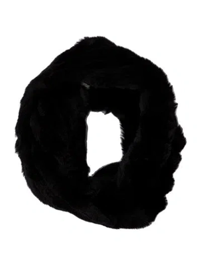 Pre-owned Fendi Fur Vintage Infinity Scarf In Black