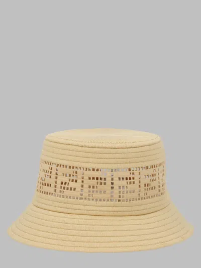 Fendi Fxq142_b016f0rq0 Raffia-effect Polyester Bucket Hat In Beige
