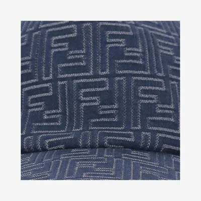 Fendi Fxq768 Ff-embroidered Cotton Baseball Cap In Blue