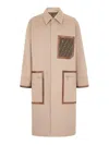 Fendi Logo Monogram Reversible Trench Coat In Beige
