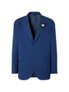 Fendi Wool Gabardine Blazer In Blue