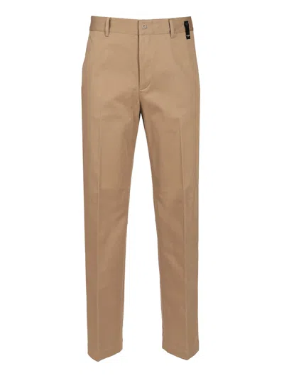Fendi Gabardine Cigarette Trousers Beige In Brown