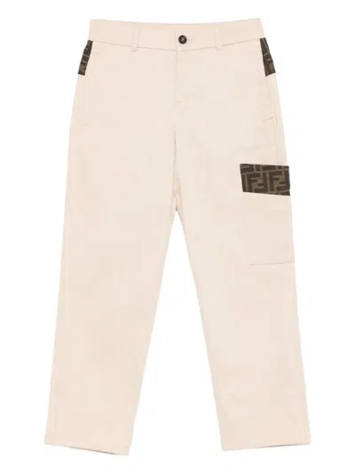 Fendi Gabardine Pants In Neutral