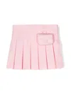 Fendi Pink Skirt For Girl With  Logo And Baguette In Baby Pink