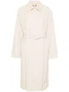 Fendi Gabardine Trench Coat In Neutrals