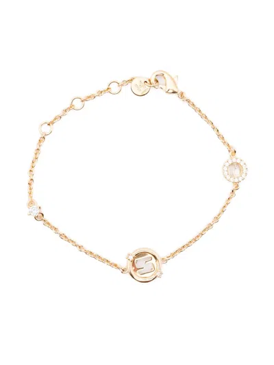 Fendi Chain Bracelet With Circular Charm Design In Gold