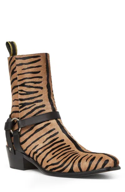 Fendi Genuine Calf Hair Harness Boot In Natur Nero Nero Moro