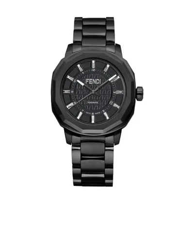 Fendi Geometric Automatic Watch In Black