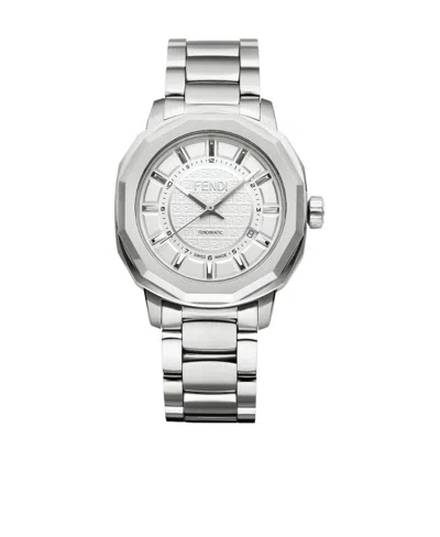 Fendi Geometric Automatic Watch In White