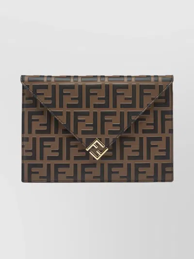 Fendi Geometric Flat Pouch Monogram Design