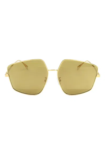 Fendi Geometric-frame Sunglasses In Gold