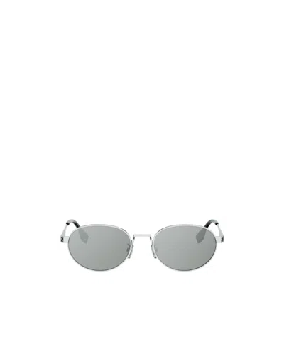 Fendi Geometric Frame Sunglasses In Metallic