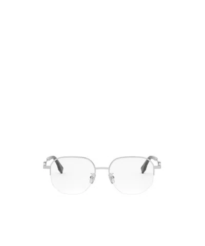 Fendi Geometric Optical Frames In Metallic